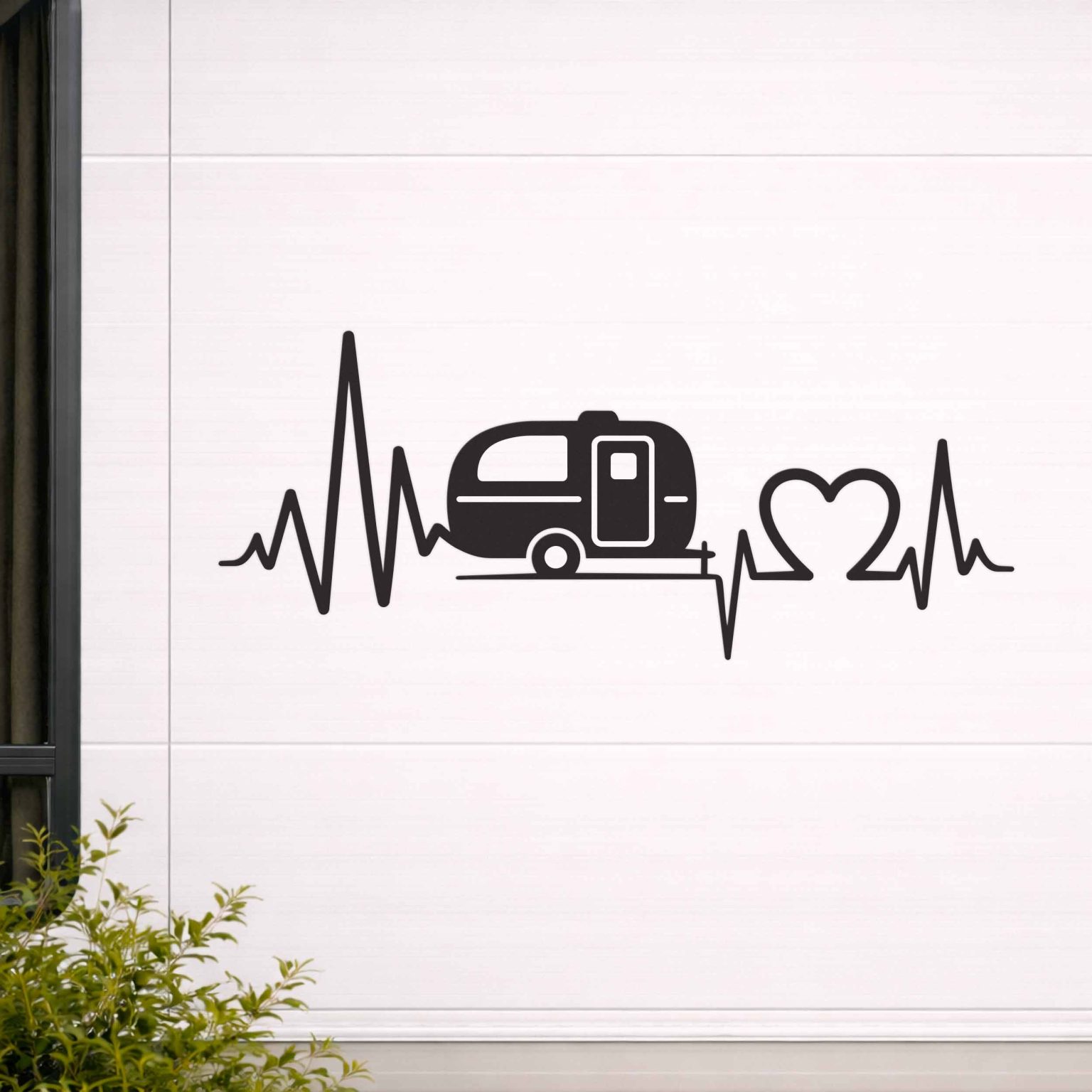 Autocollant - Mon cœur est au camping – Roulotte