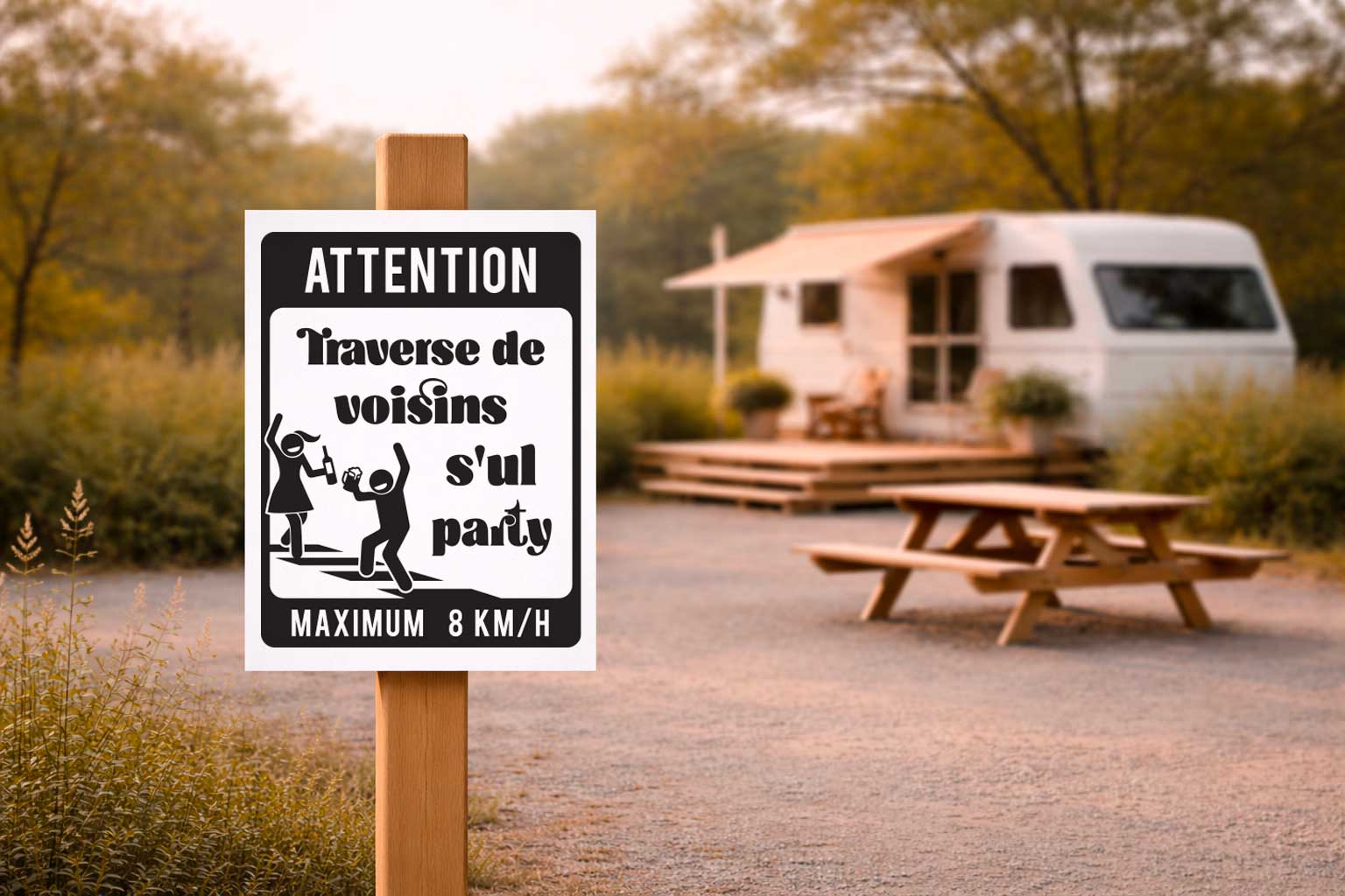 Autocollant - Traverse de voisins sur le party